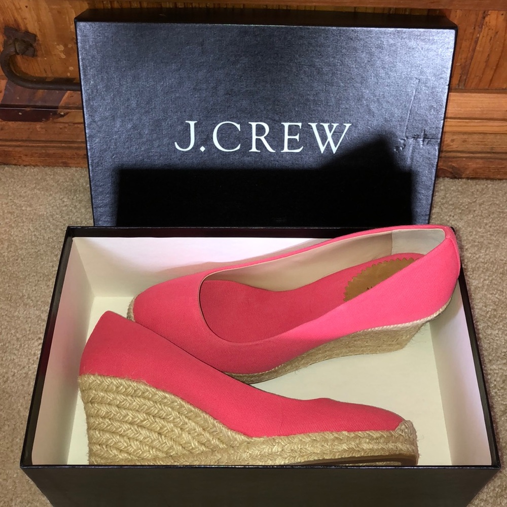 Size 8 pink J. Crew Seville Espadrille Wedges